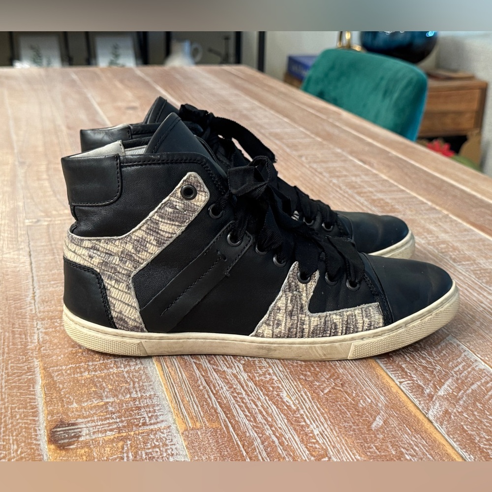 Lanvin Black & Cream High-Top sneakers size 38